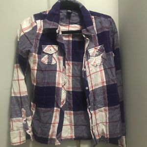 Purple and white empire flannel